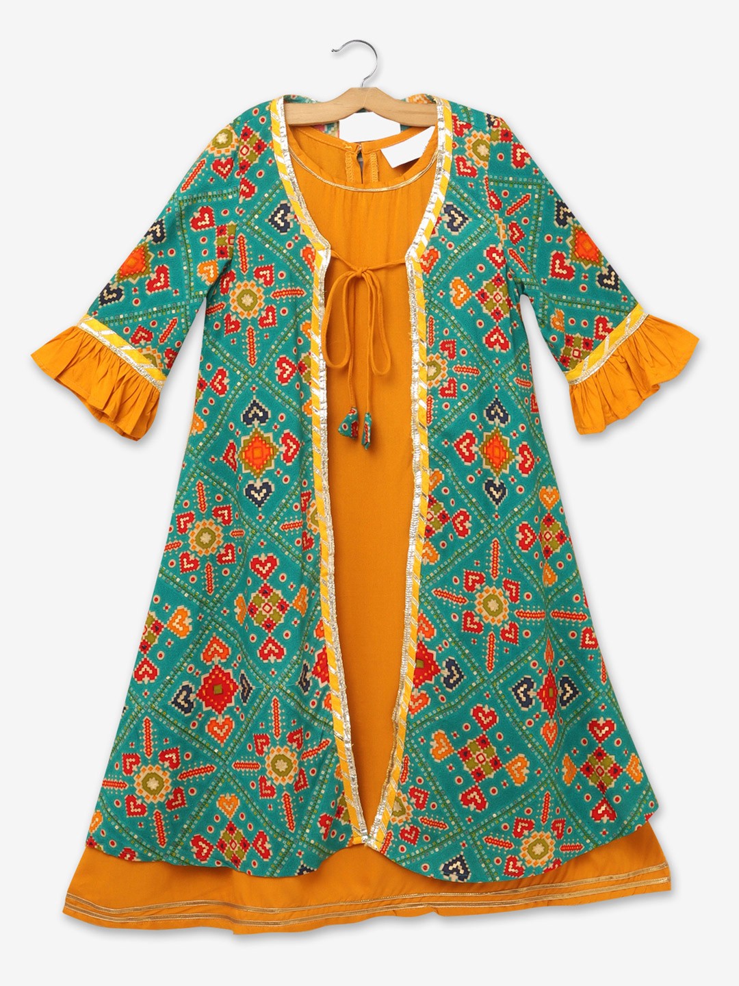

Hopscotch Blue & Mustard Yellow Floral A-Line Dress