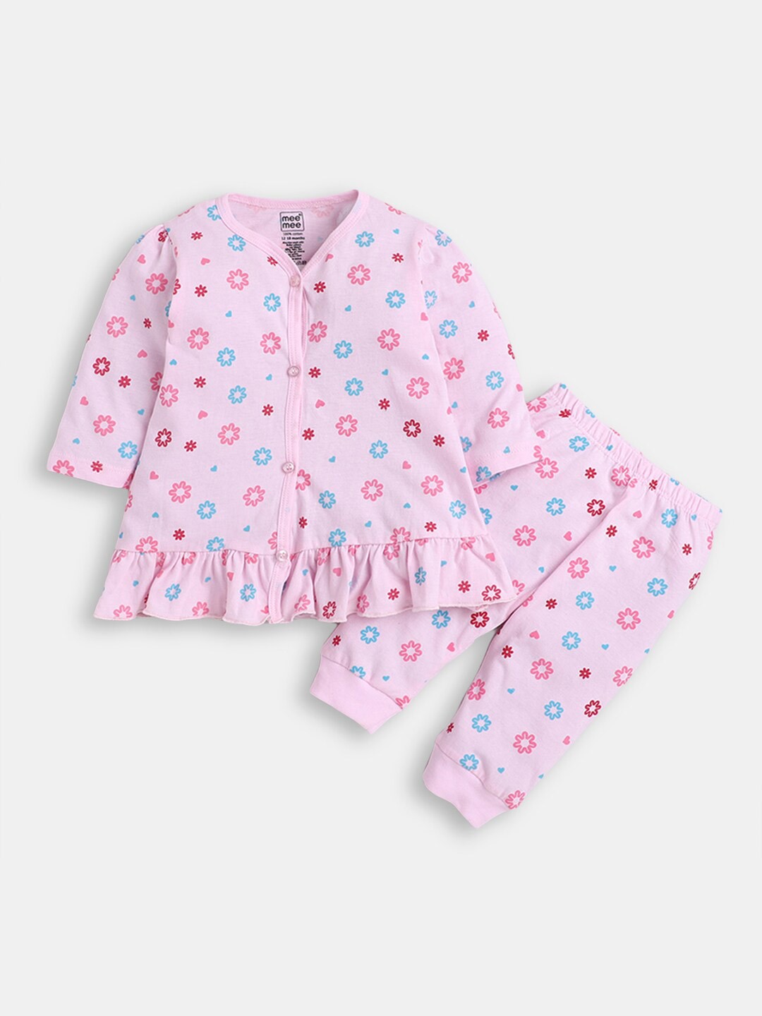 

Hopscotch Girls Pink & Blue Printed Tunic with Leggings