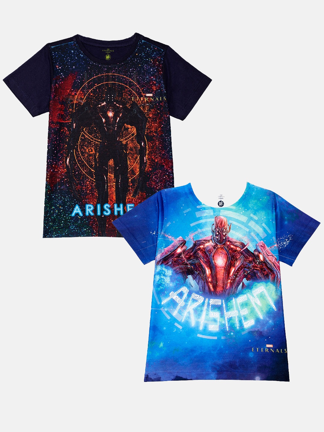 

YK Marvel Boys Pure Cotton Navy Blue Printed Pure Cotton T-shirt Pack of 2