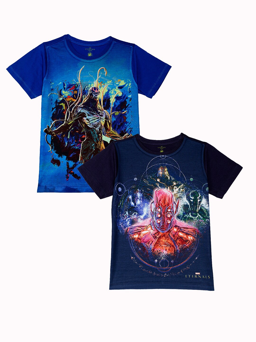 

YK Marvel Boys Pack Of 2 Blue Marvel Printed Pure Cotton T-shirt