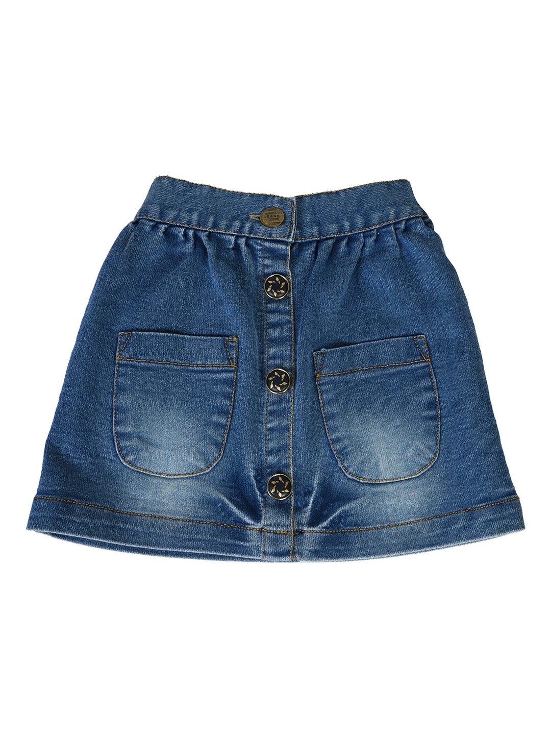 

POMY & JINNY Girls Blue Washed Cotton A-Line Mini Skirt