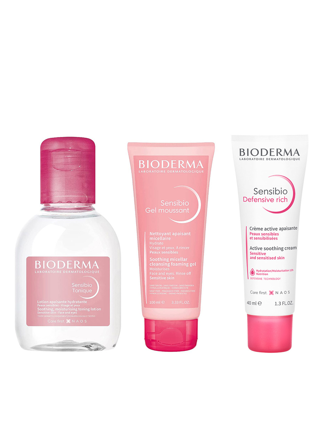 

BIODERMA Set of Sensibio Tonique Lotion + Micellar Cleanser + Active Soothing Cream, White