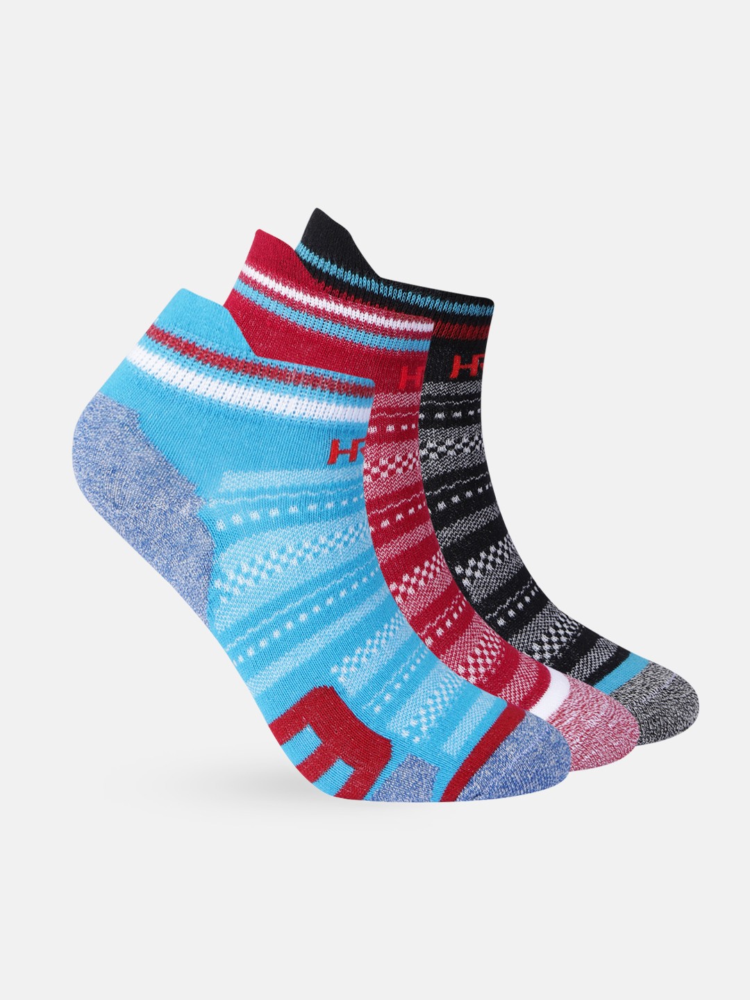 

HRX by Hrithik Roshan Women Set of 3 Ankle Length Running Socks, Blue