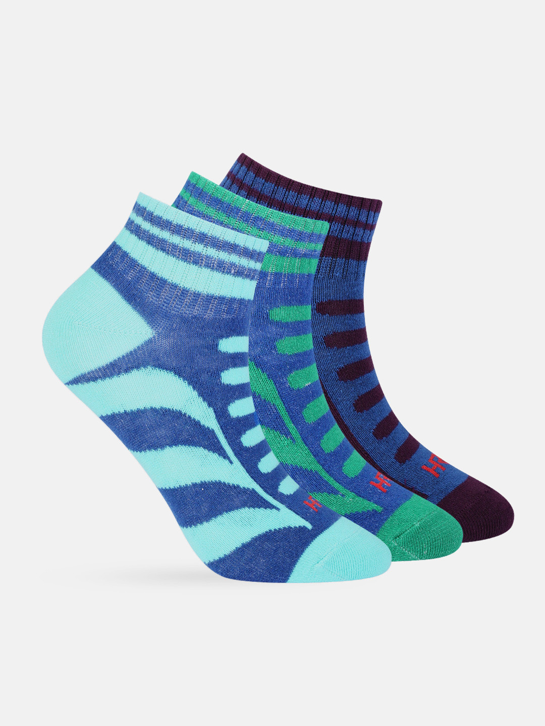 

HRX by Hrithik Roshan Women Set of 3 Ankle Length Running Socks, Blue