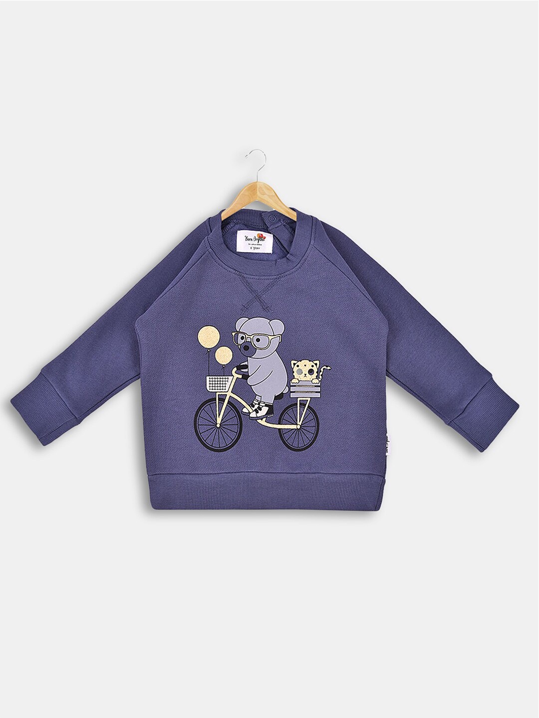 

Hopscotch Boys Blue Printed Sweatshirt