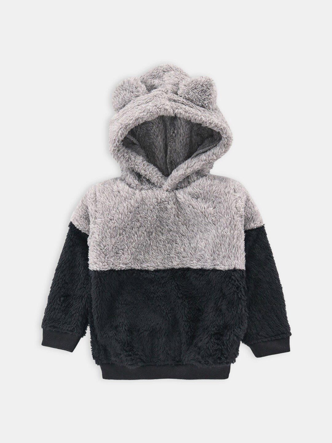 

Hopscotch Boys Grey Cotton Hooded Sweatshirt