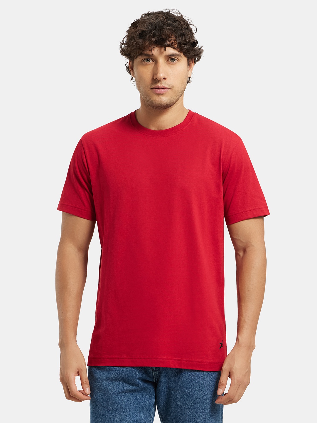 

Jockey Combed Cotton Rich Round Neck Half Sleeve Tshirt-2714, Red