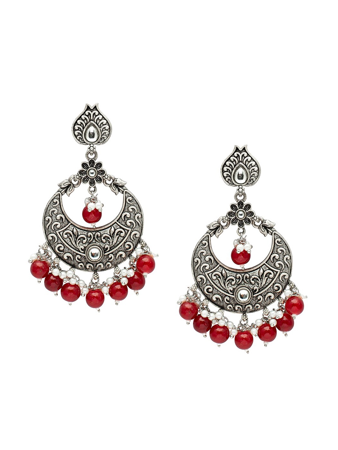 

Shining Jewel - By Shivansh Silver-Plated Classic Chandbalis Earrings