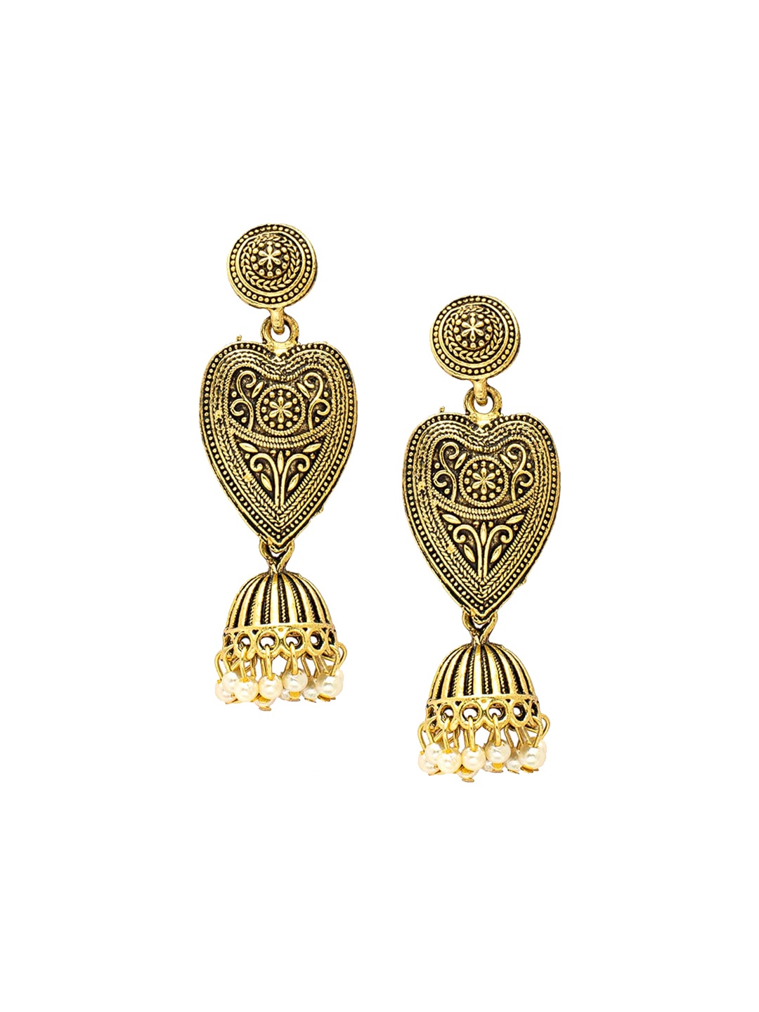 

Shining Jewel - By Shivansh Women Gold-Toned Gold Plated Contemporary Jhumka Earrings