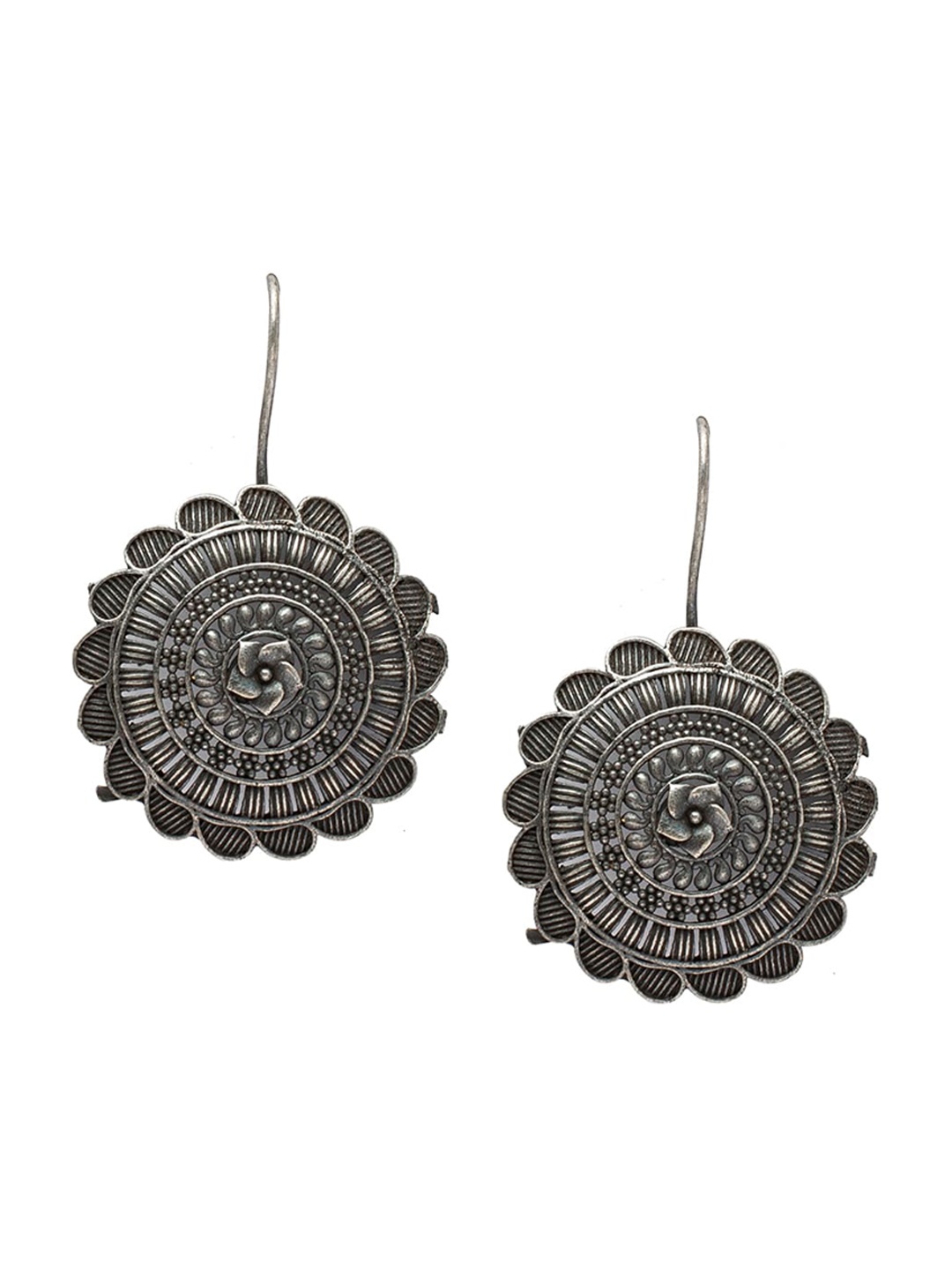 

Shining Jewel - By Shivansh Pack of 2 Silver-Toned Contemporary Drop Earrings