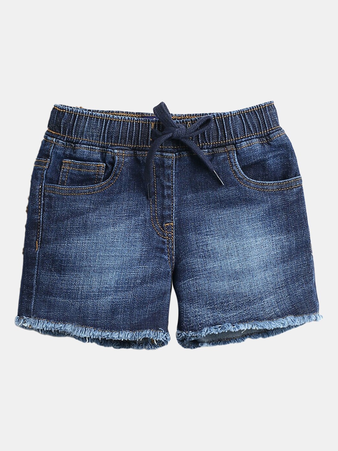

Hopscotch Girls Blue Washed Washed Denim Shorts