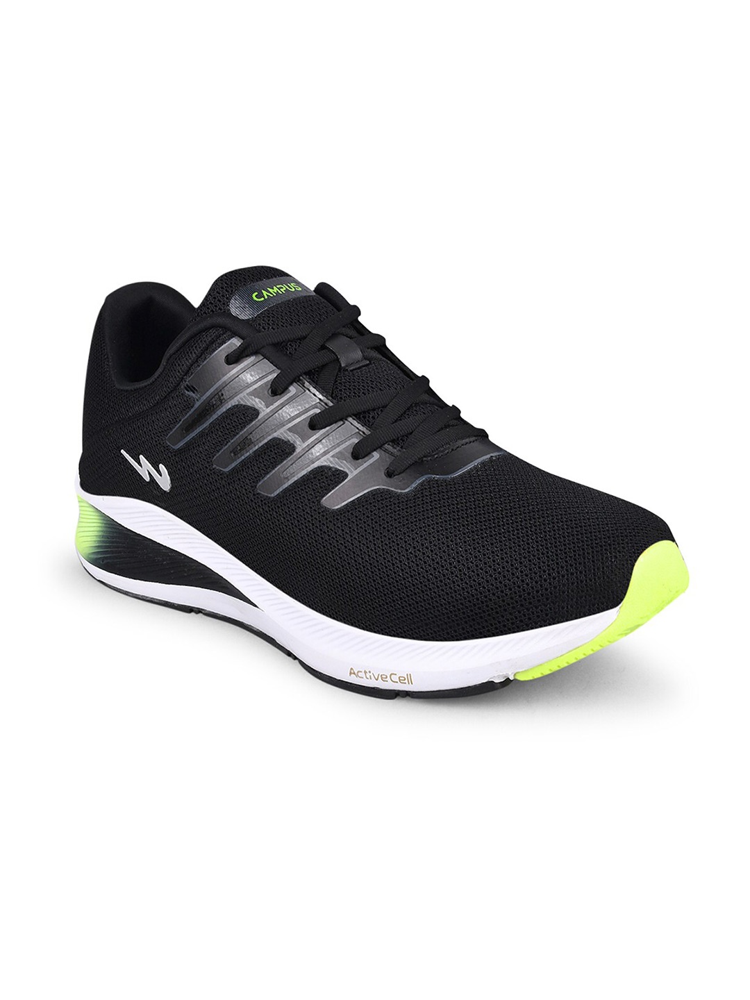 

Campus Men Black Mesh Running Shoes