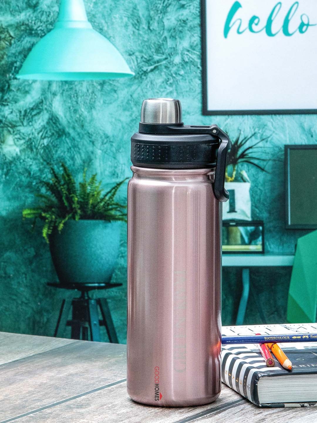

GOODHOMES Solid Water Bottle, Pink
