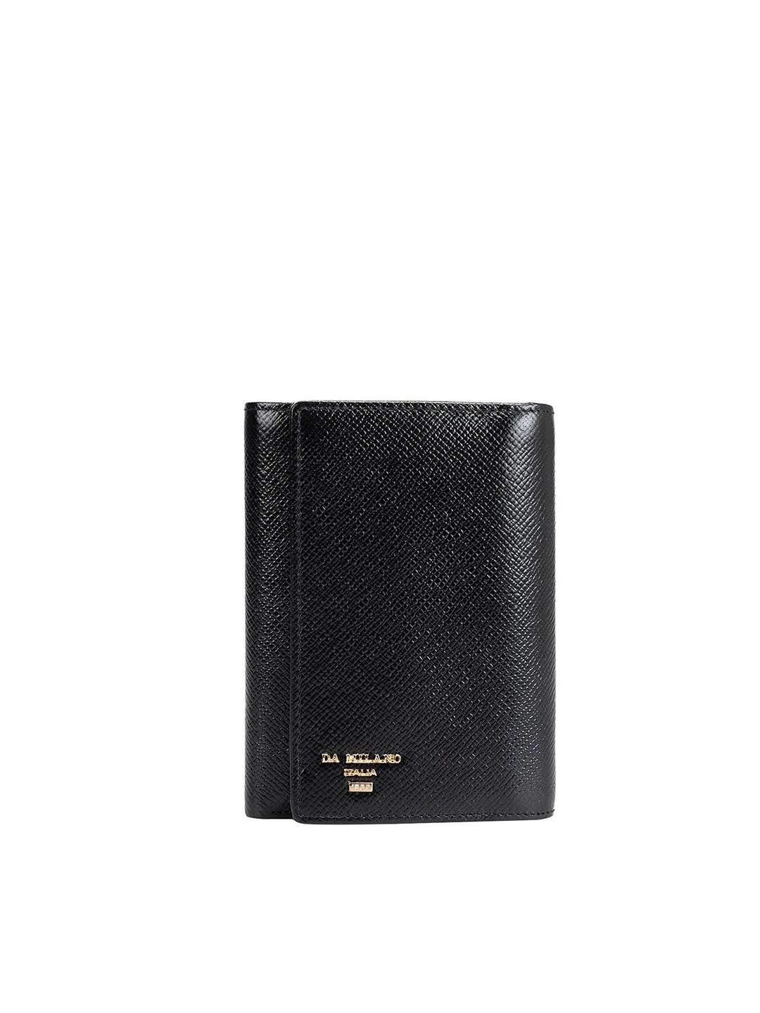 

Da Milano Women Black Textured Leather Two Fold Wallet