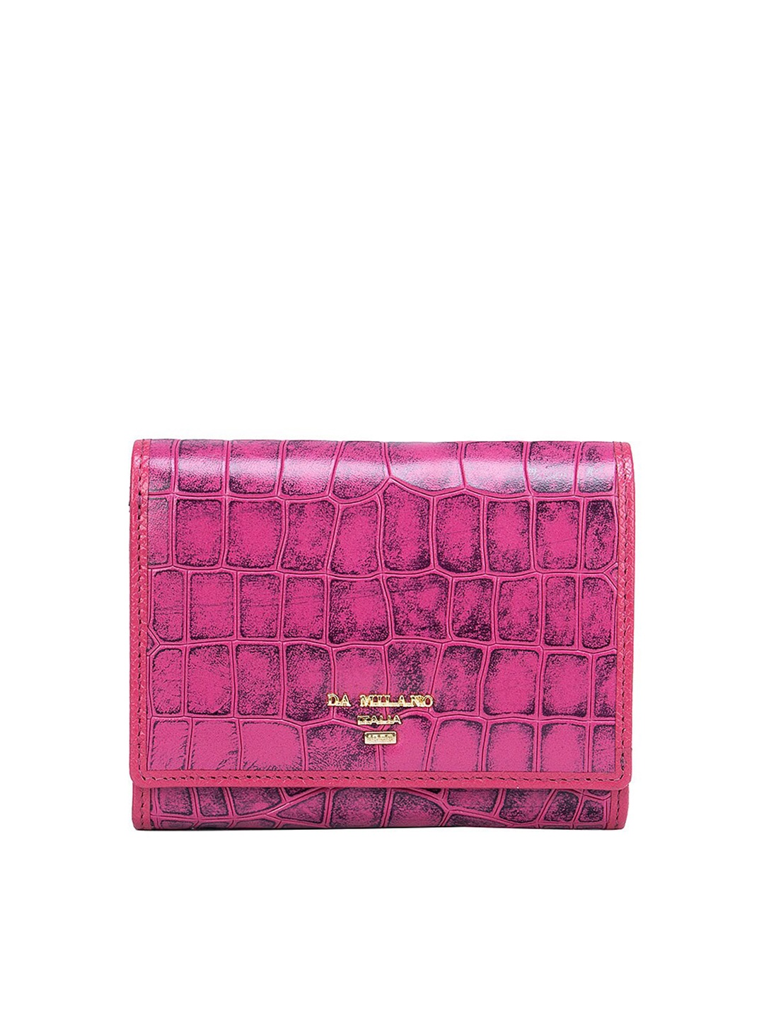 

Da Milano Women Pink Textured Leather Two Fold Wallet