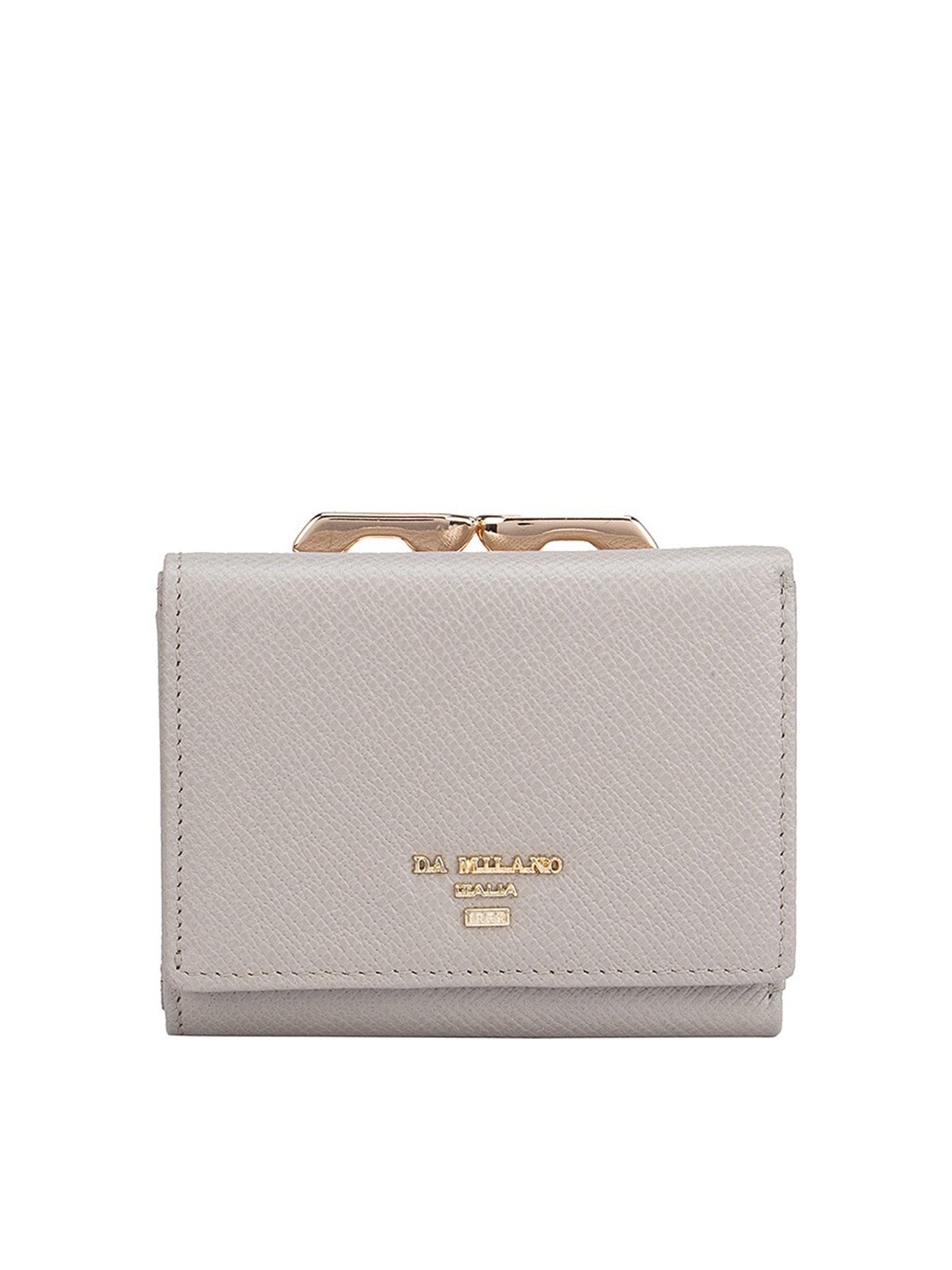 

Da Milano Women Beige Textured Leather Two Fold Wallet