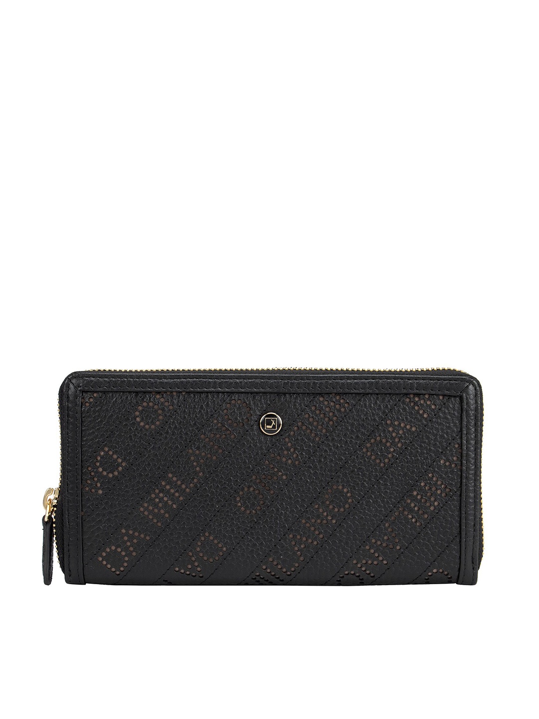 

Da Milano Women Black Textured Leather Two Fold Wallet