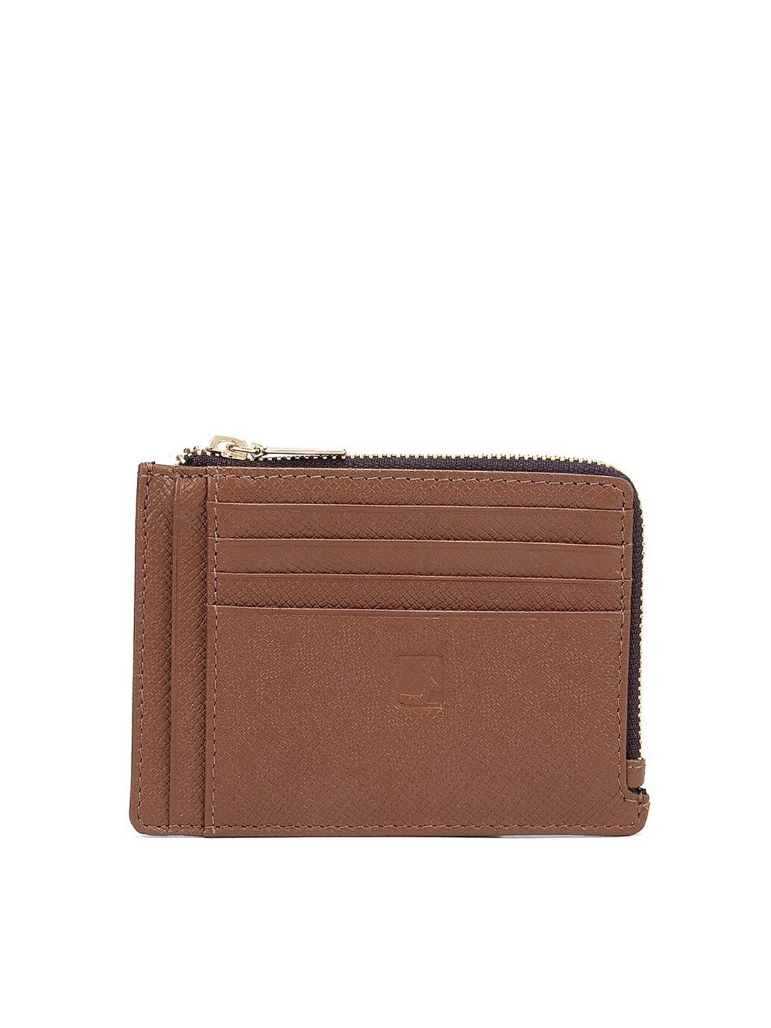 

Da Milano Men Brown Textured Leather Card Holder