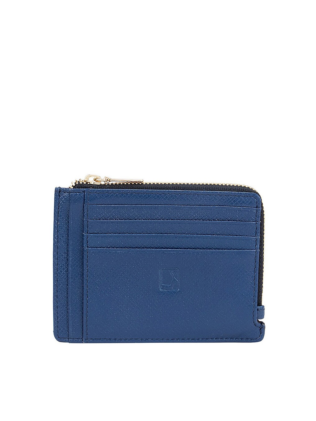 

Da Milano Men Blue Textured Leather Card Holder