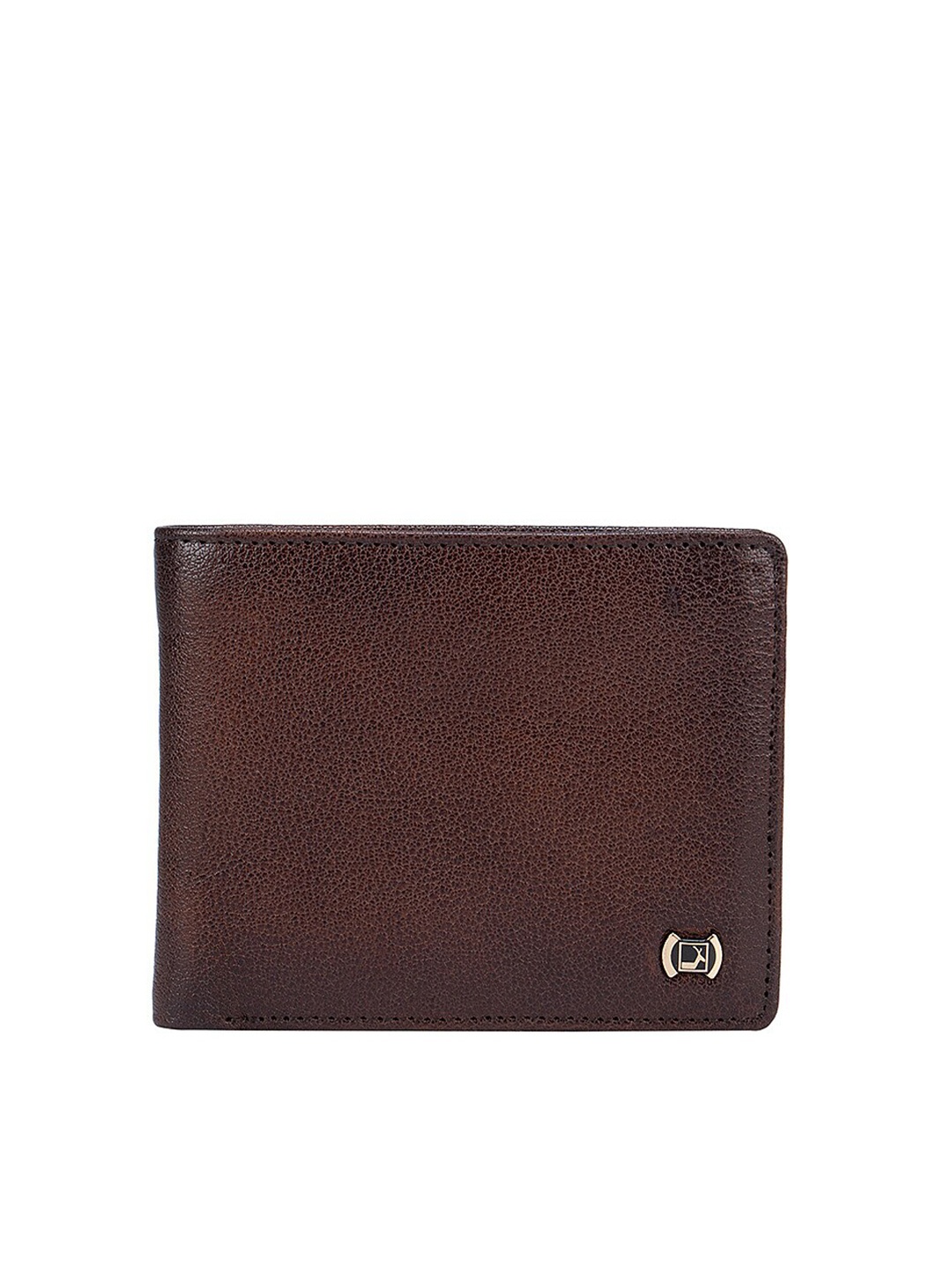

Da Milano Men Brown Textured Leather Two Fold Wallet