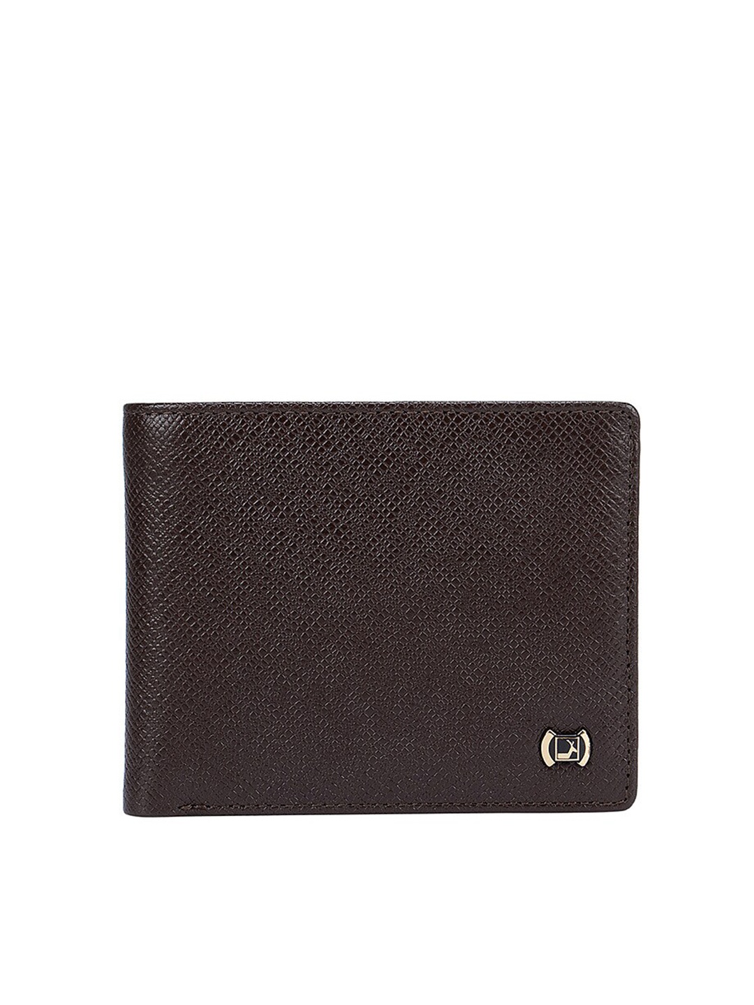 

Da Milano Men Brown Textured Leather Two Fold Wallet