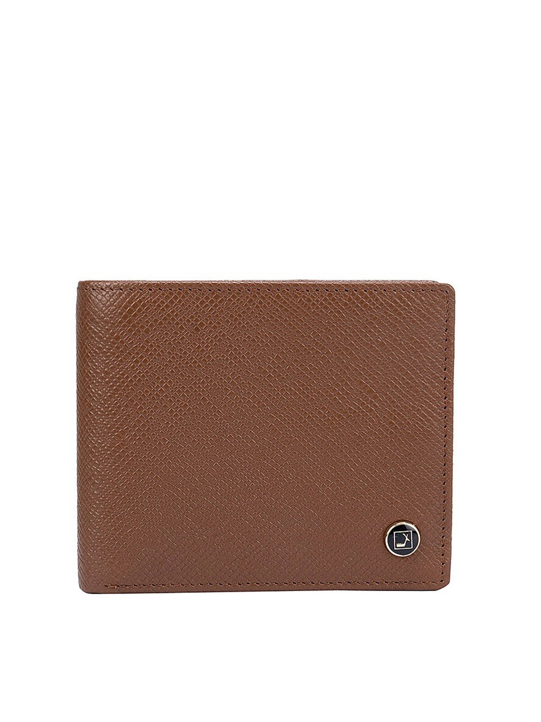 

Da Milano Men Brown Textured Leather Two Fold Wallet