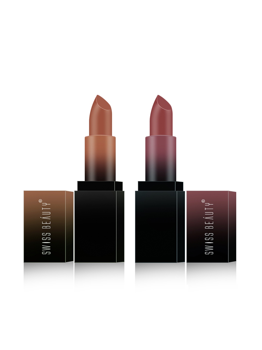 

SWISS BEAUTY Combo Of 2 Long-Lasting HD Matte Lipstick 3.5g Each - Shade 09 & 22, Brown