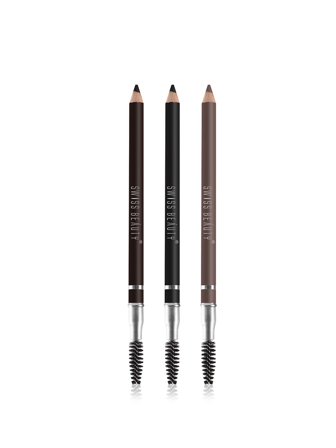 

Swiss Beauty Set of 3 Brow Definer Waterproof & Smudge-Proof Eyebrow Pencil - Combo 01, Brown