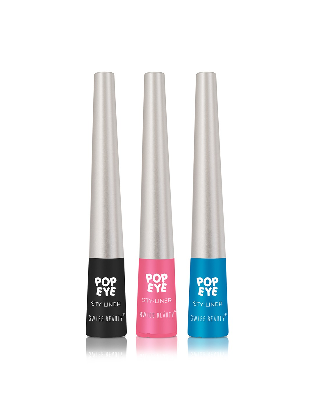 

SWISS BEAUTY Set Of 3 Pop Eye Sty-Liner Eye Popping Eyeliner - 3ml Each, Black
