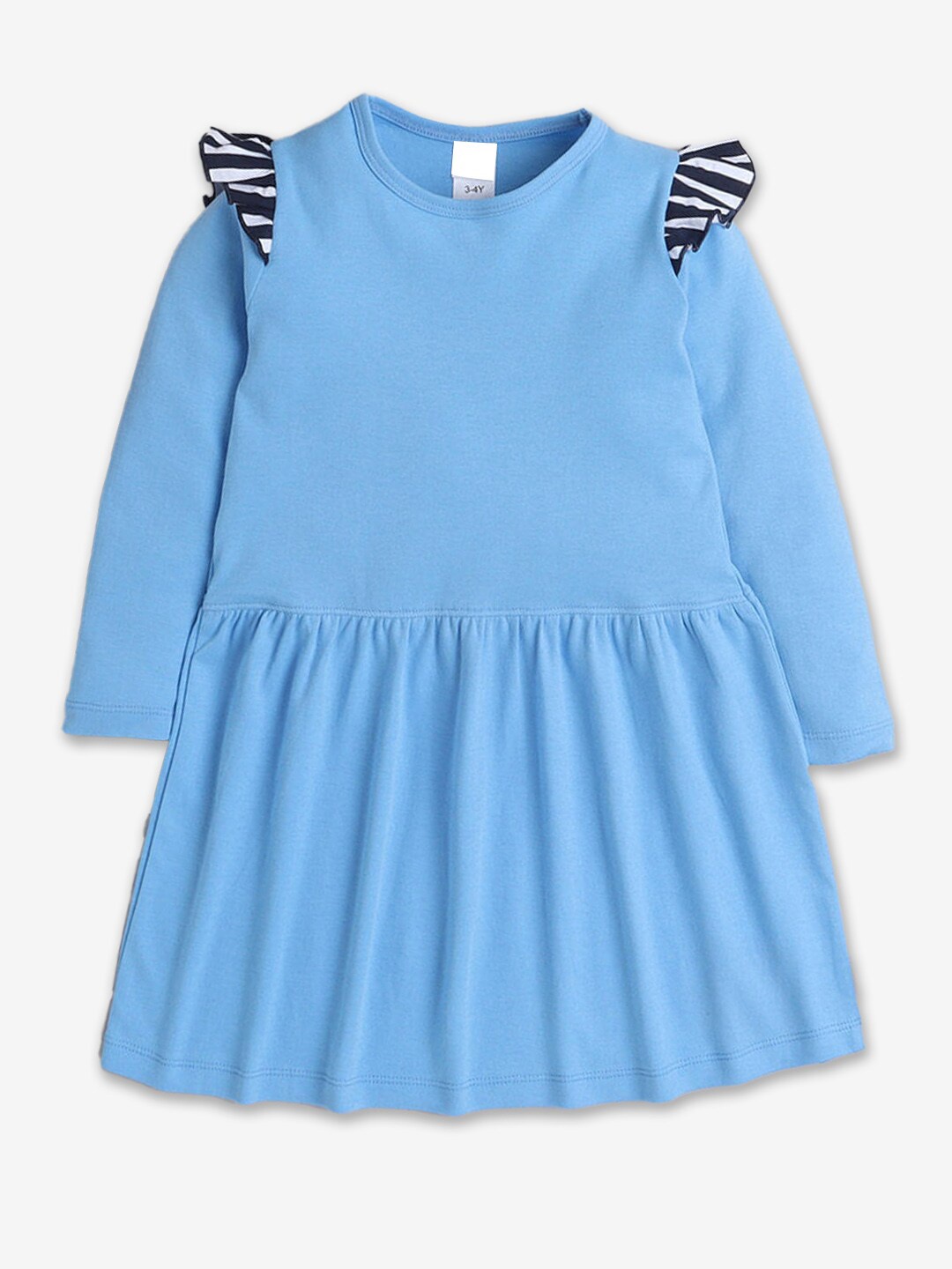 

Hopscotch Girls Blue Solid A-Line Dress