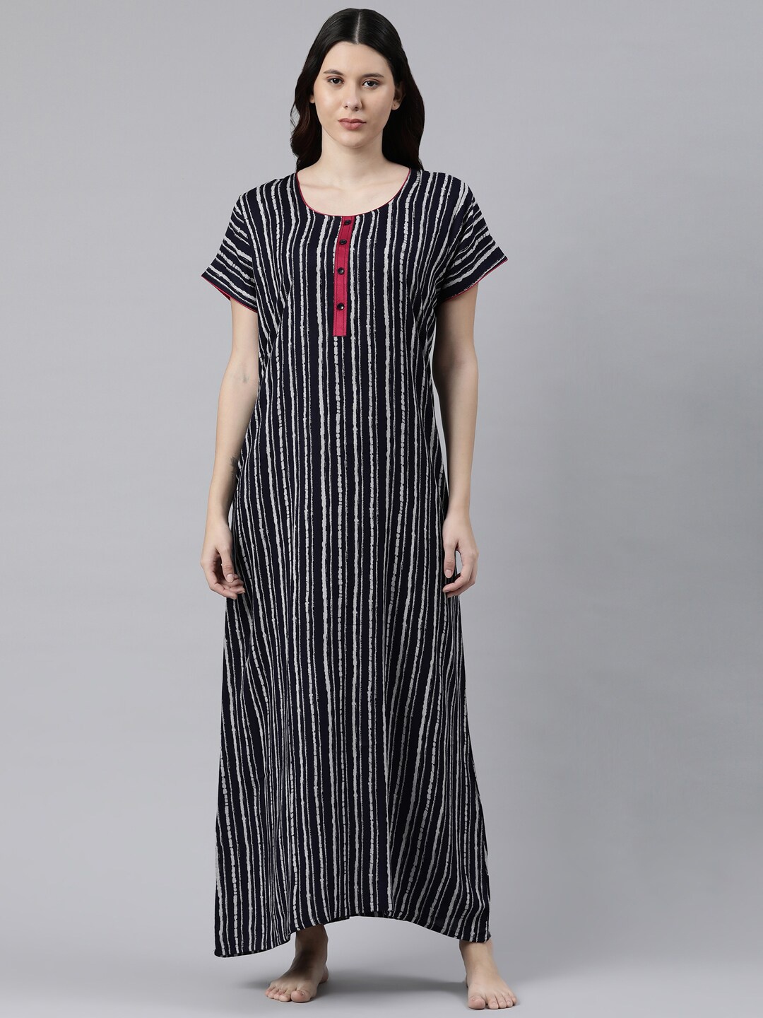

GOLDSTROMS Navy Blue Printed Maxi Nightdress