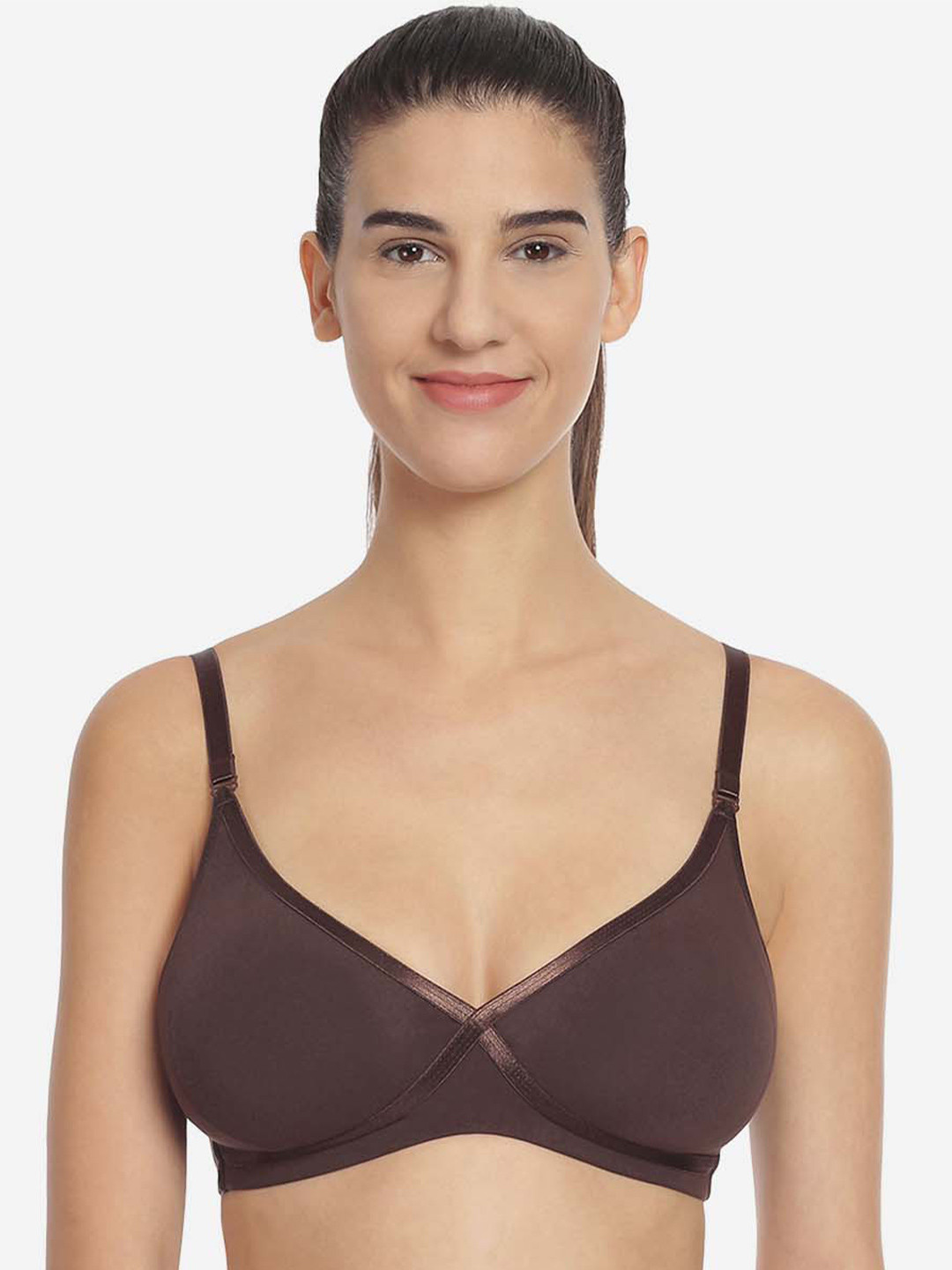 

Soie Brown Non-Padded Non-wired Bra
