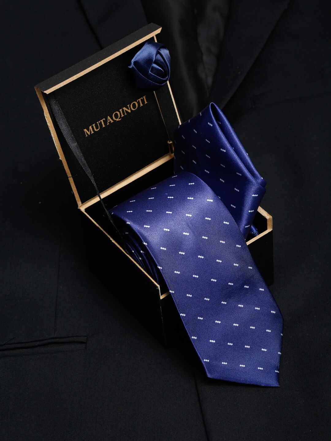 

MUTAQINOTI Men Printed Accessory Gift Set, Blue