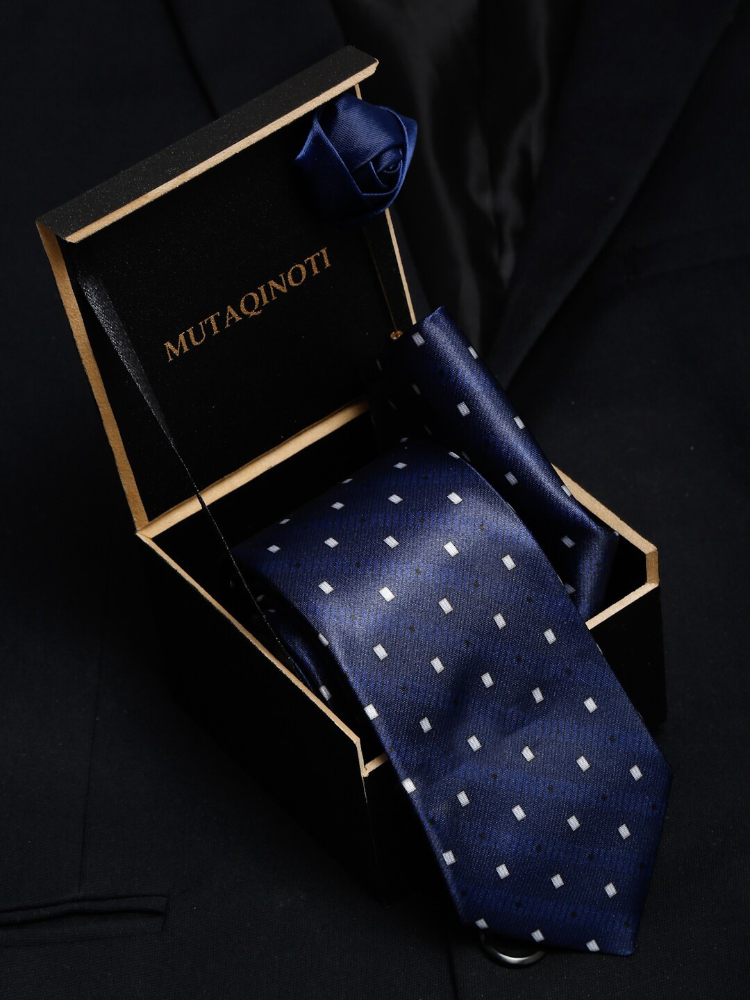 

MUTAQINOTI Men Printed Accessory Gift Set, Blue