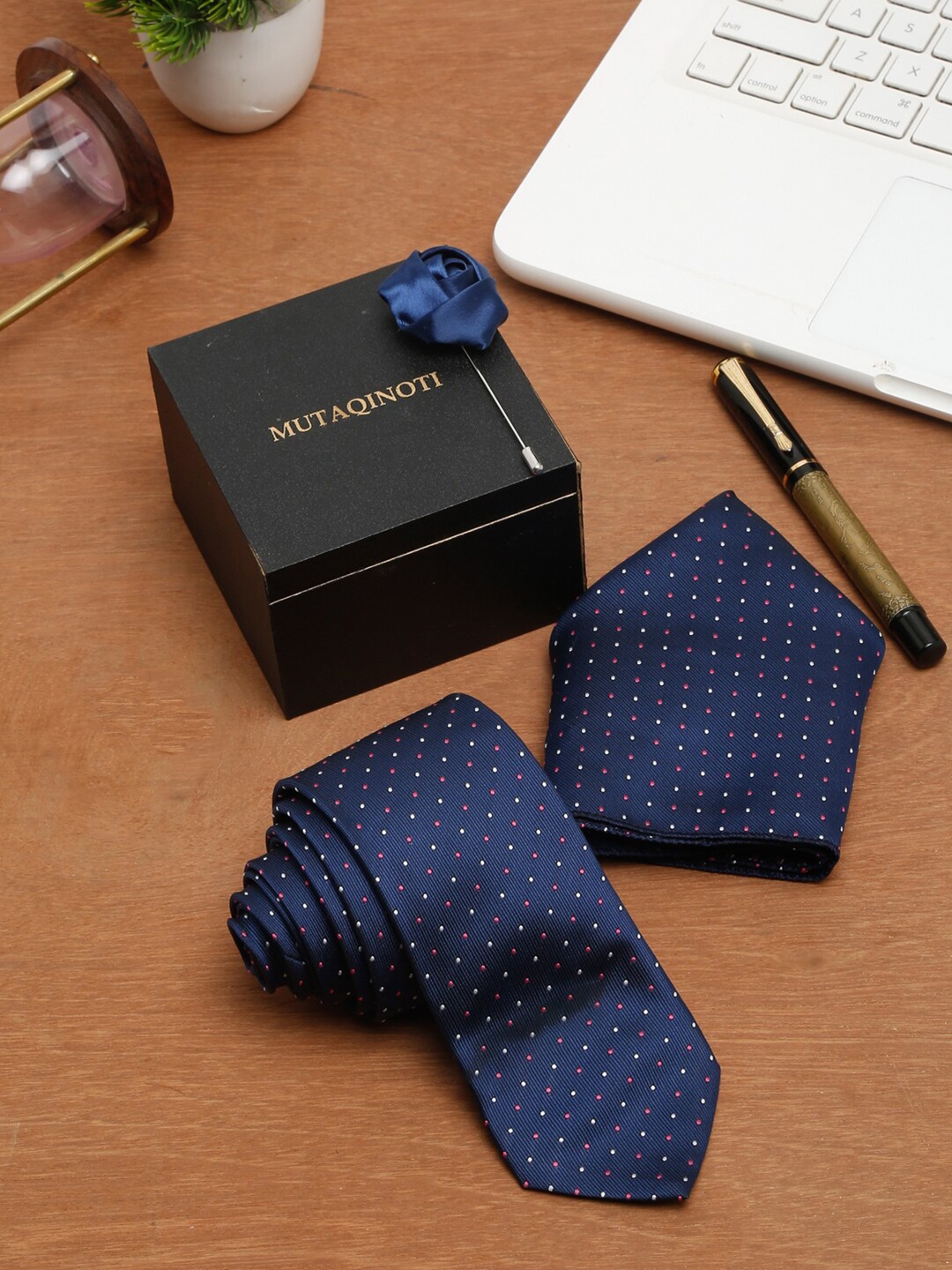 

MUTAQINOTI Men Printed Accessory Gift Set, Blue
