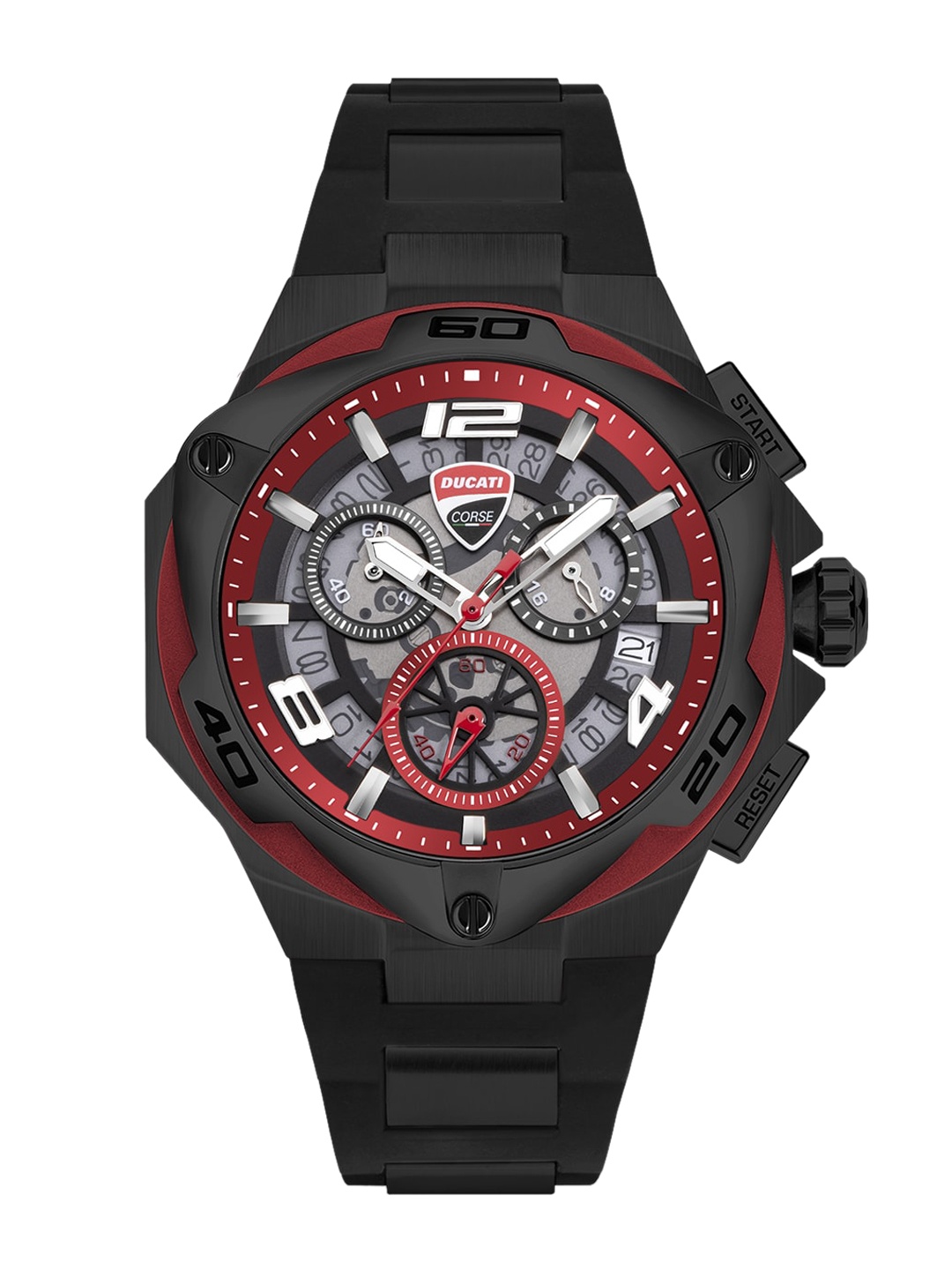 

DUCATI CORSE Men Black Skeleton Dial & Black Straps Analogue Watch DTWGO0000304