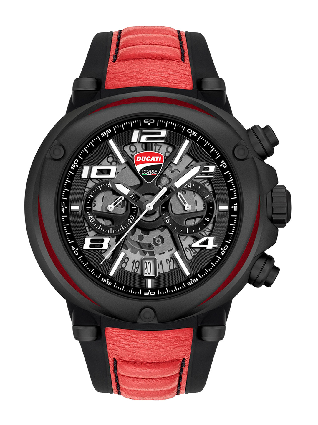 

DUCATI CORSE Men Black Dial & Red Straps Analogue Watch DTWGO0000201