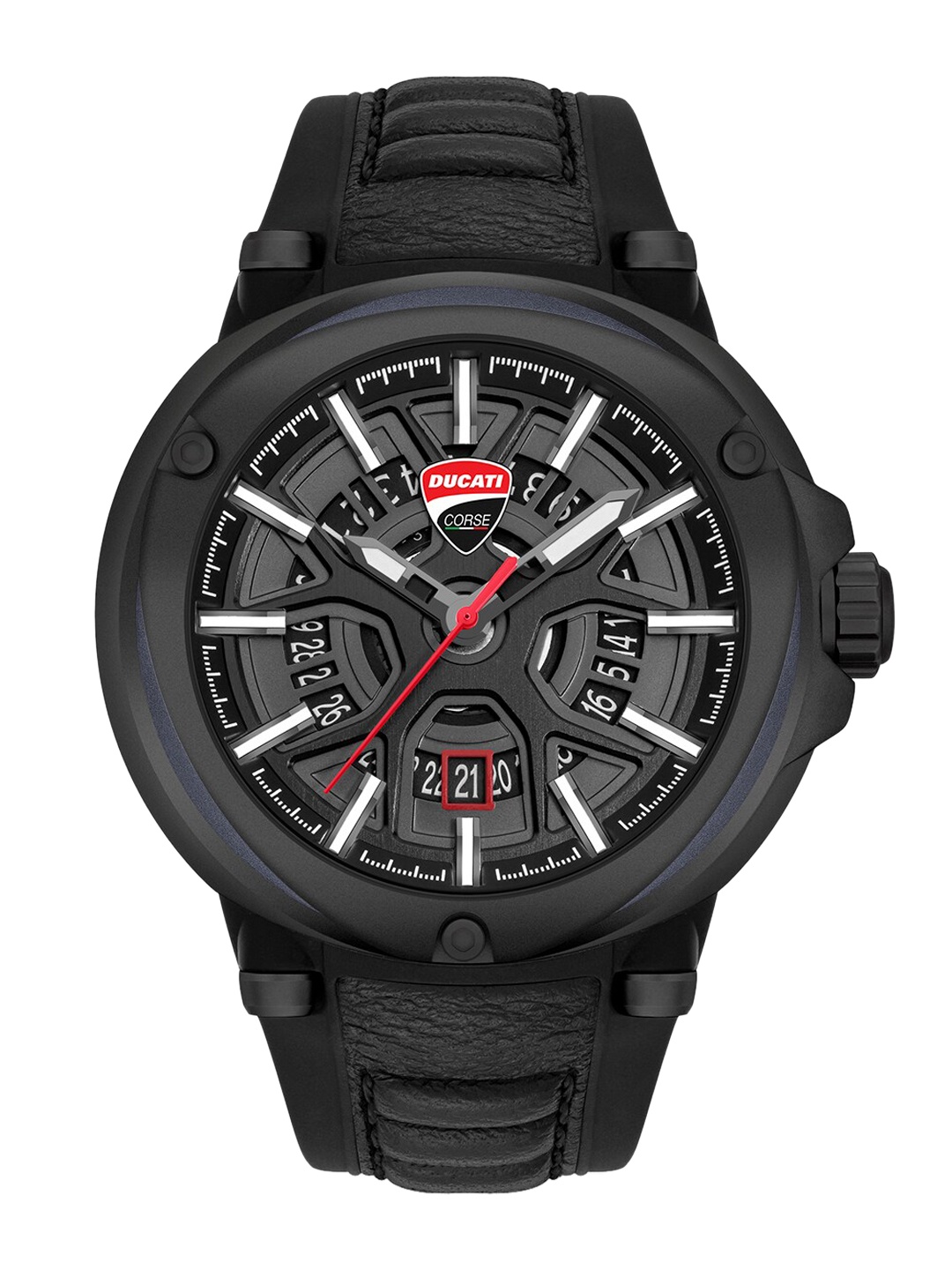 

DUCATI CORSE Men Black Skeleton Dial & Black Straps Analogue Watch DTWGN0000104