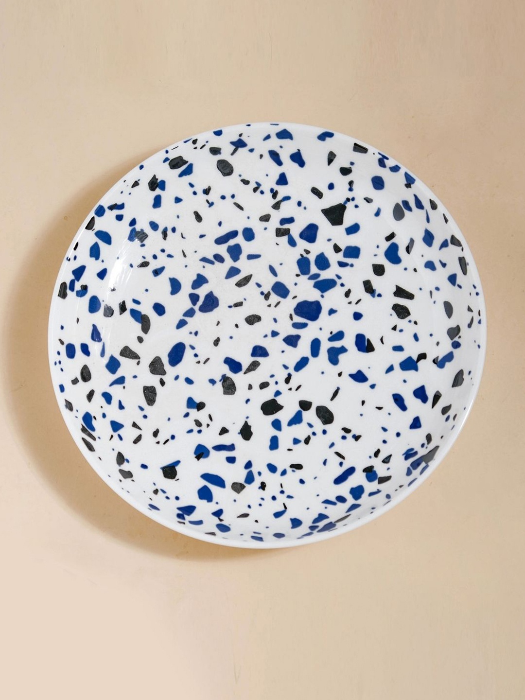 

Nestasia White & Blue Printed Microwave safe Ceramic Glossy Plate