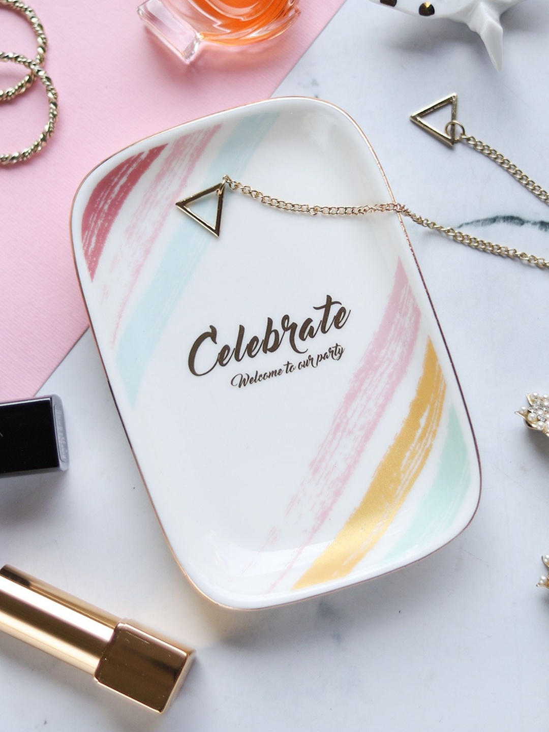 

Nestasia White & Blue Printed Ceramic Glossy Plate