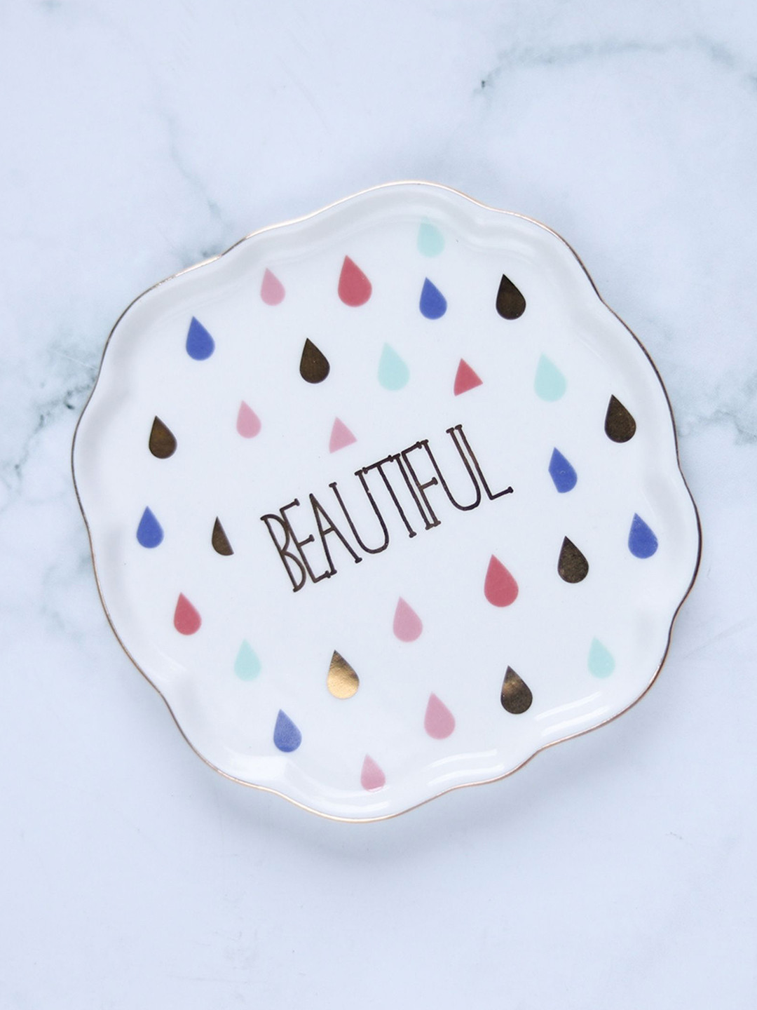 

Nestasia White & Blue Printed Ceramic Glossy Plate