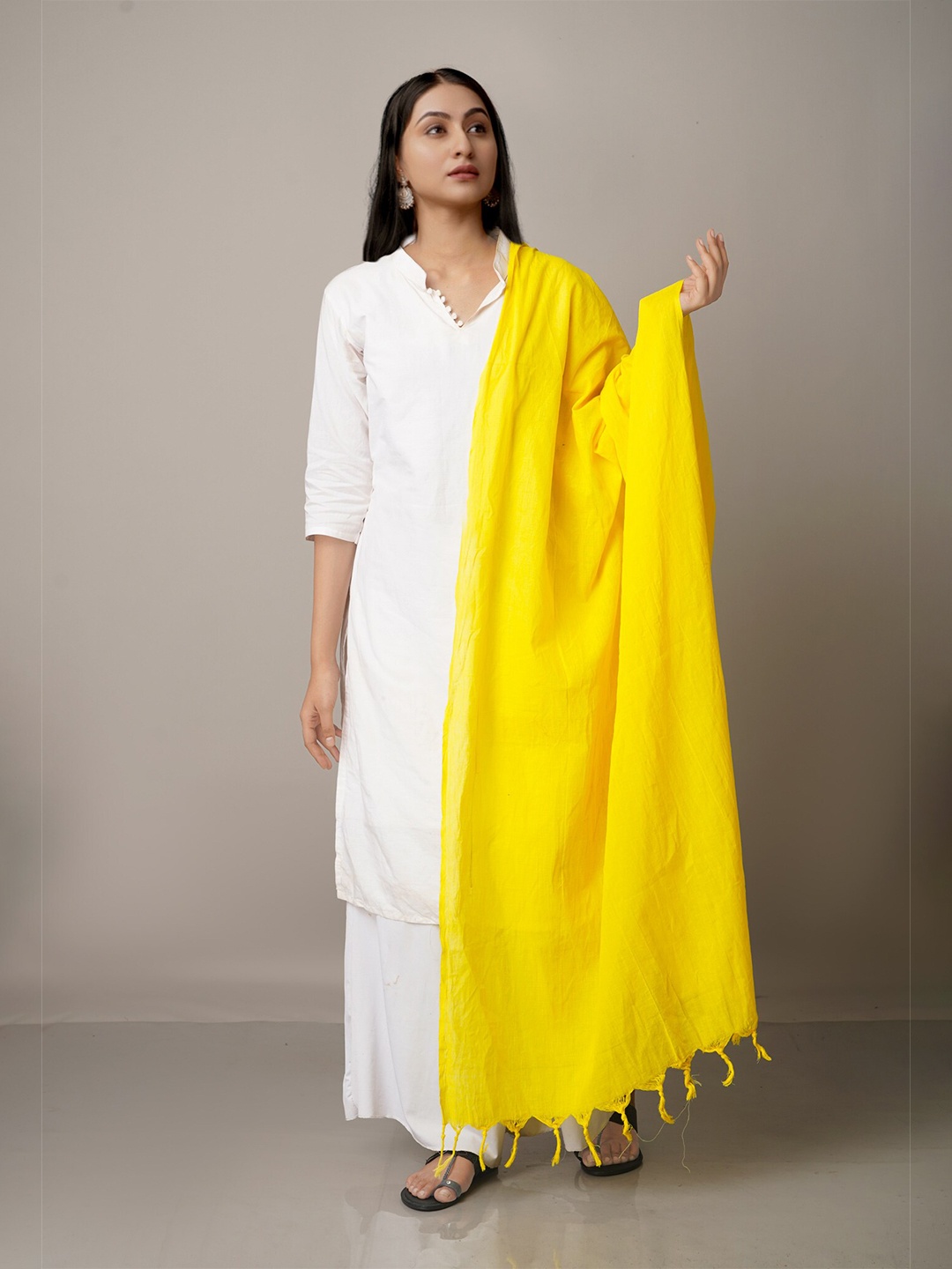 

Unnati Silks Yellow Pure Cotton Dupatta