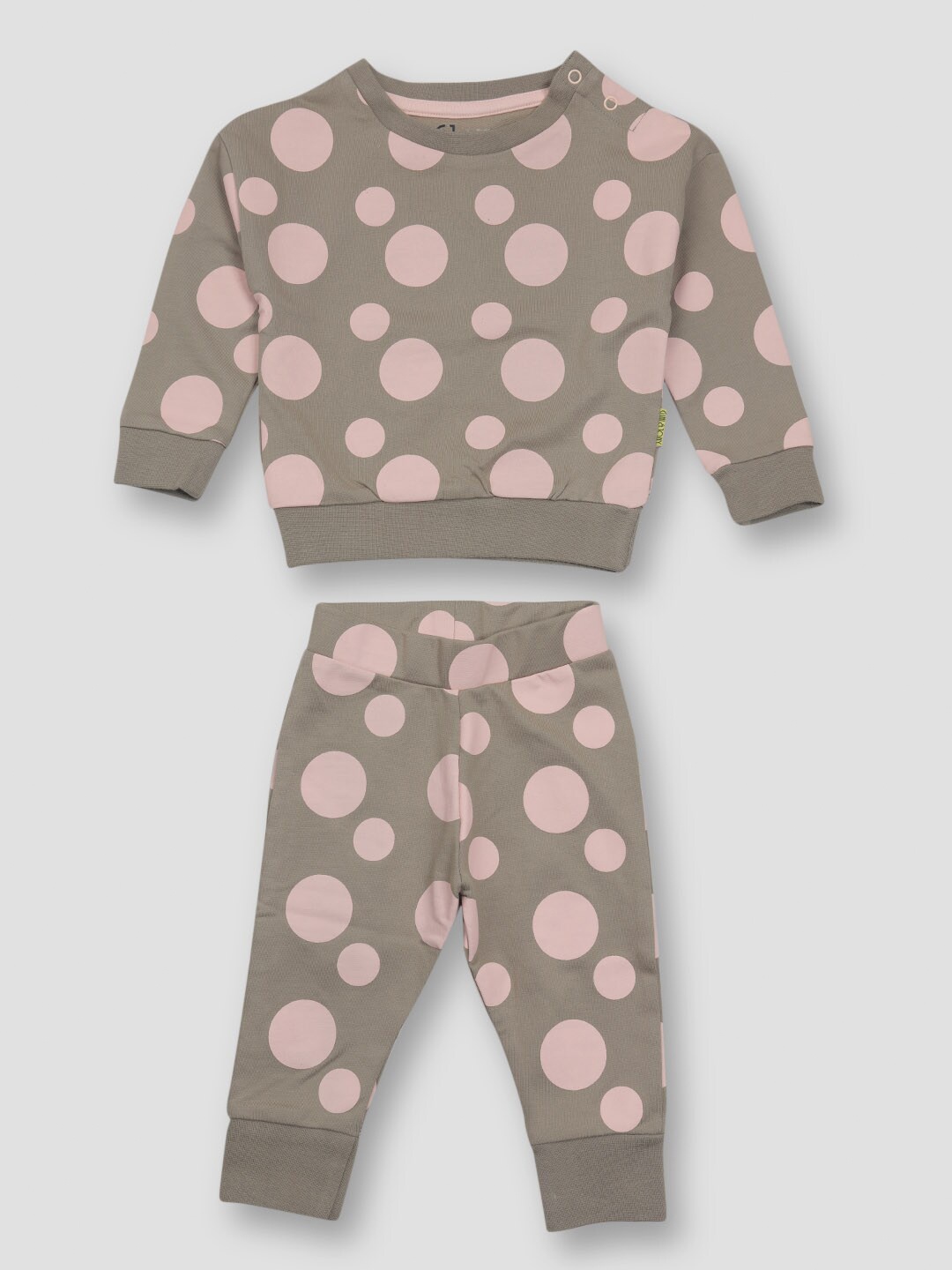 

Gini and Jony Infant Girls Khaki & Pink Printed T-shirt with Jogger
