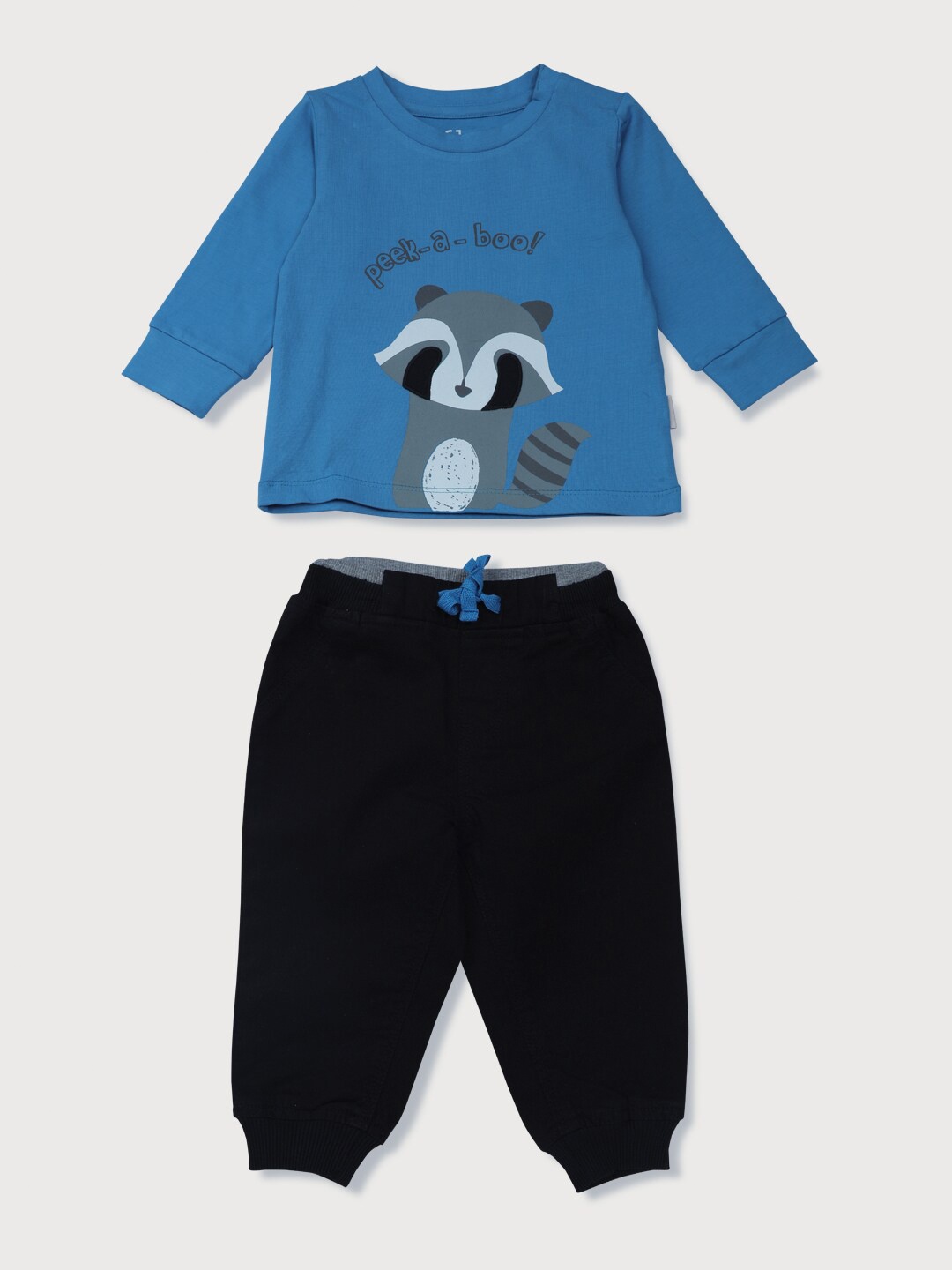 

Gini and Jony Girls Blue & Black Printed T-shirt with Pyjamas