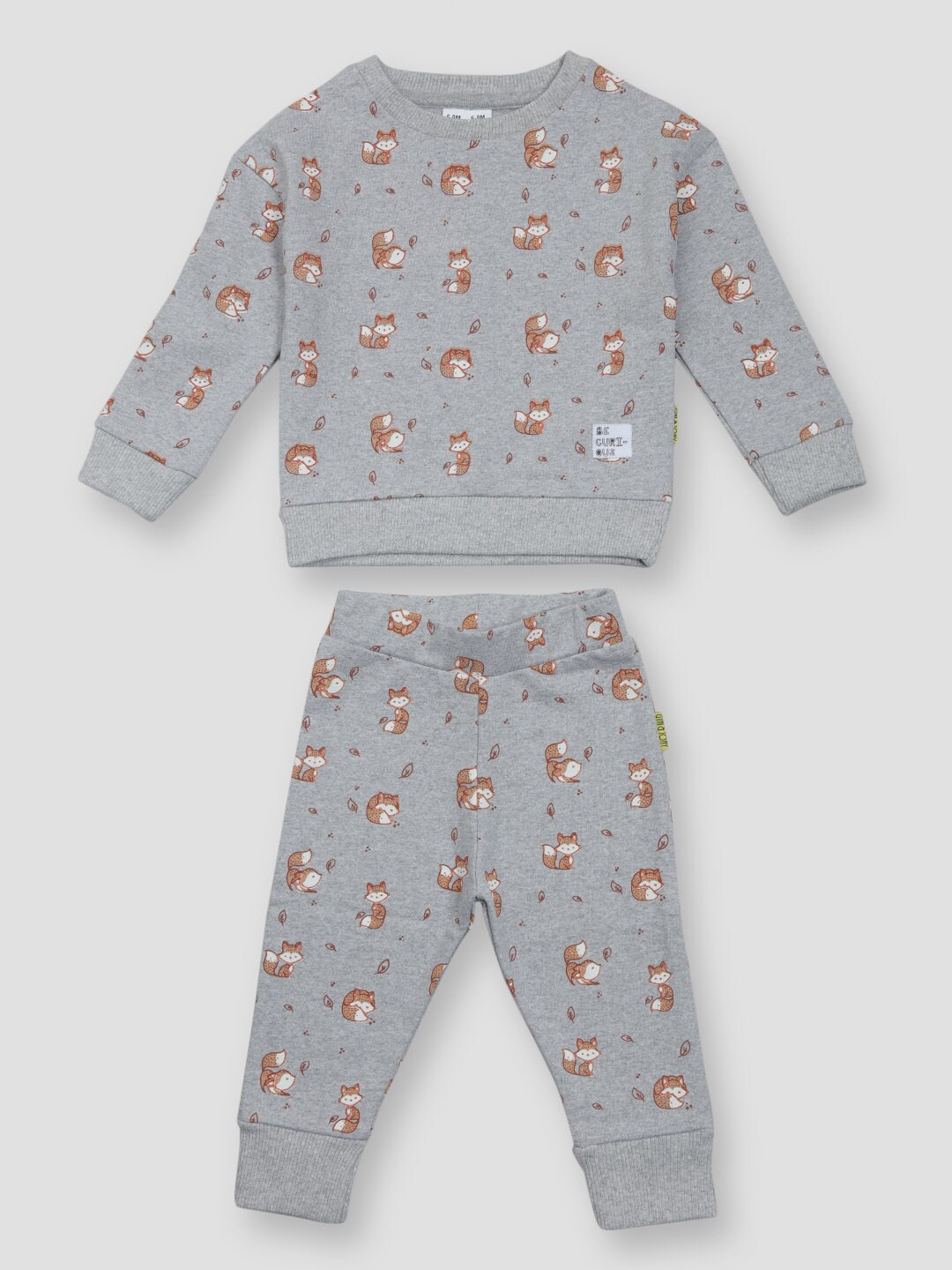 

Gini and Jony Unisex Kids Grey Printed T-shirt with Pyjamas