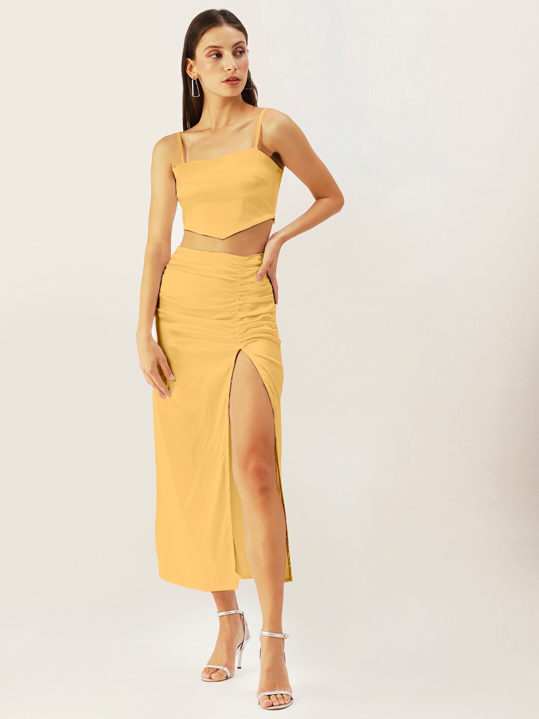 

DressBerry Women Mustard Solid Co-Ord Set