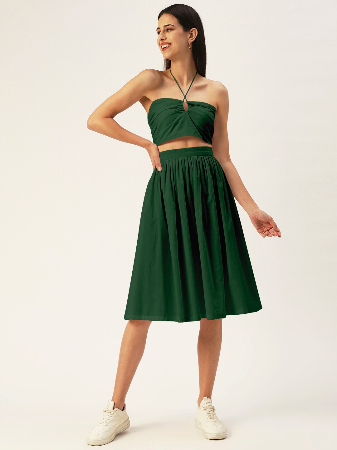 

DressBerry Women Green Solid Co-Ords