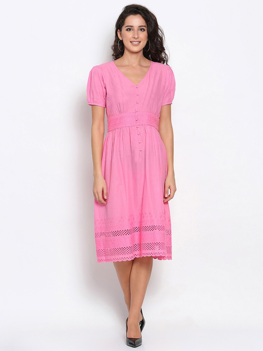 

MARC LOUIS Women Pink Midi Dress