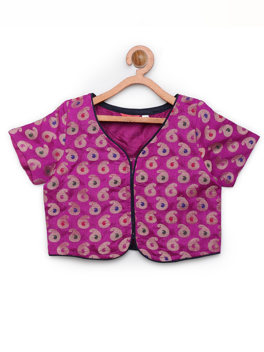 

studio rasa Girls Pink Brocade Blouson Top