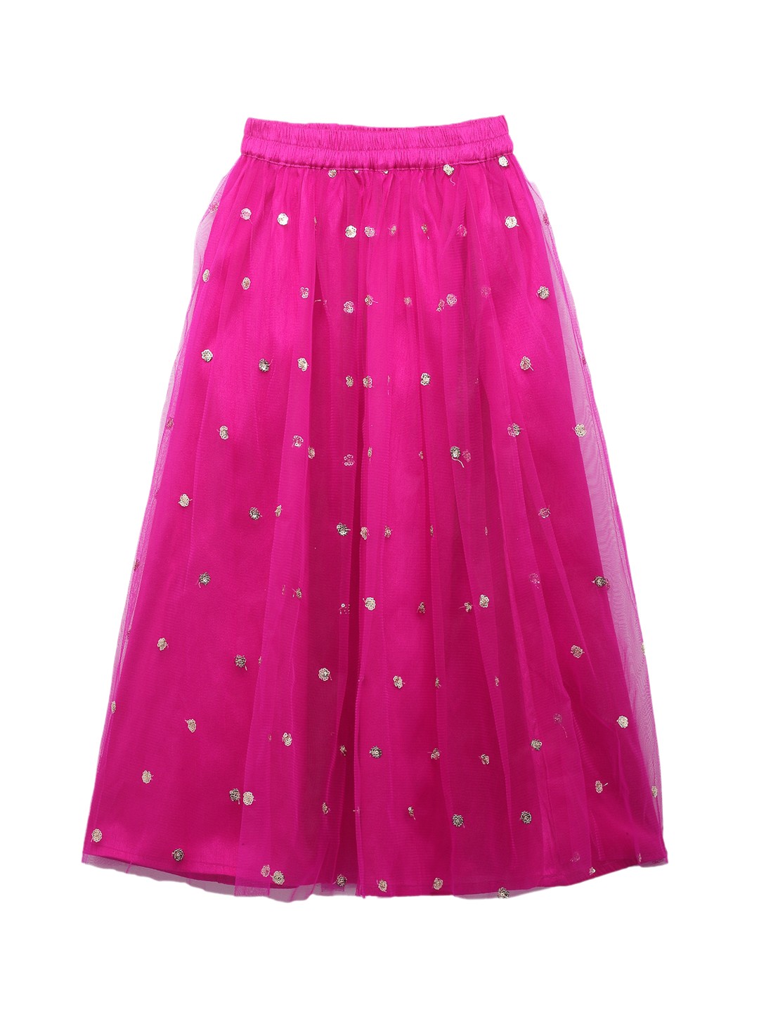 

studio rasa Girls Pink Embellished Polyester Maxi Skirt